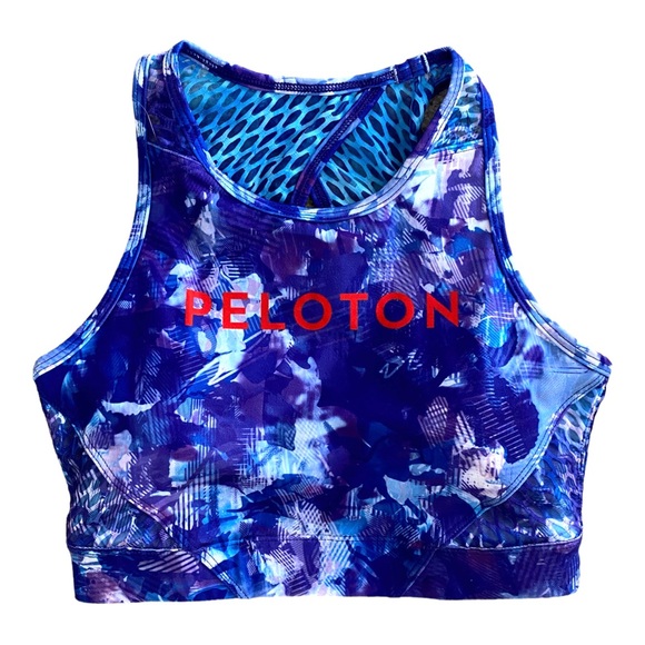 NEW Peloton x WITH Blue Moves High Neck Racerback Cutout Sports Bra Size Medium - Picture 9 of 15